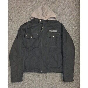 Harley-Davidson Jacket Mens 2XL XXL Fleece Lined Hooded Skull Biker Moto Black